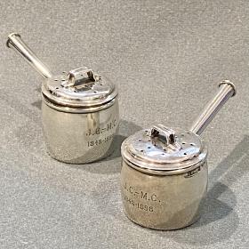 Pair of Victorian Silver Saucepan Pepperettes