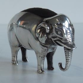 Edwardian Birmingham 1905 Silver Elephant Pin Cushion