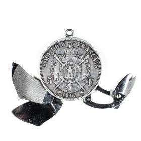 Unusual Vintage French Silver Coin Necessaire