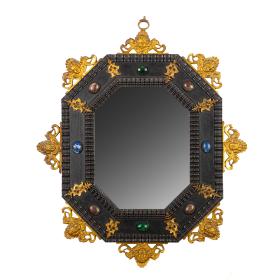 Antique 19th Century Carved Ebony Mirror by Andrea Picchi