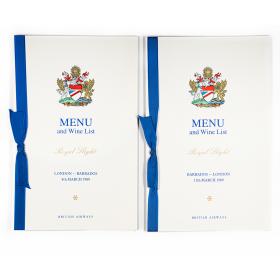 Rare Pair of Queen Elizabeth II British Airways State Visit Menus