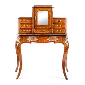 Antique Victorian French Walnut Bonheur de Jour or Writing Desk