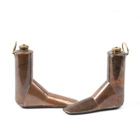 Antique Early 20th Century Pair of Copper Boot Warmers