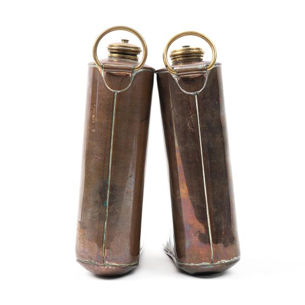 Antique Early 20th Century Pair of Copper Boot Warmers