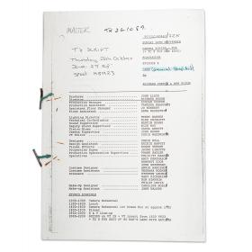 Rare Original Production Script From the 1980's Series of Blackadder