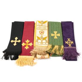 A Group of Five Embroidered Ecclesiastical Stoles