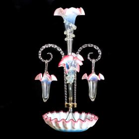 Quality Antique Victorian Large Glass Epergne