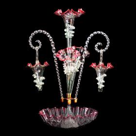 Quality Antique Victorian Large Glass Epergne