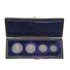 Antique 1887 Original Boxed Maundy Coin Set