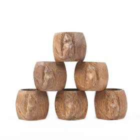 Set of Six Robert Mouseman Thompson Napkin Rings