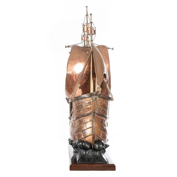 Unique Antique Large Copper Model Galleon