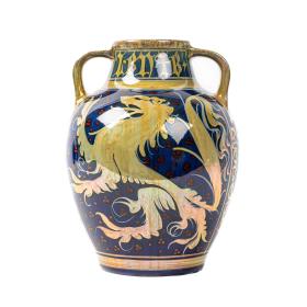 Antique Pilkington Royal Lancastrian Lustre Twin Handled Vase