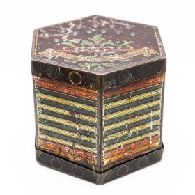 Antique Edwardian Metal Concertina Biscuit Tin