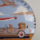 American 1930s Art Deco Porcelain Enamel Union Gasoline Convex Sign