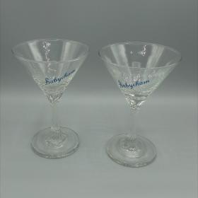 Pair of Twist Stem Babycham Glasses