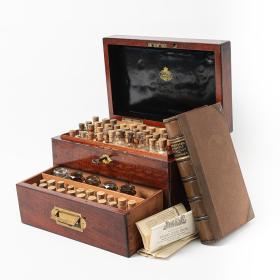 Antique 19th Century Mahogany Homeopathic Medicine Chest