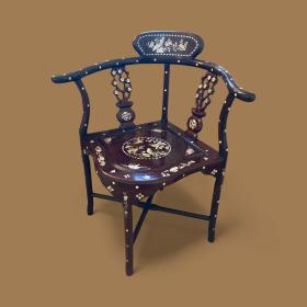 Chinese Rosewood and Mother of Pearl Inlay Chair