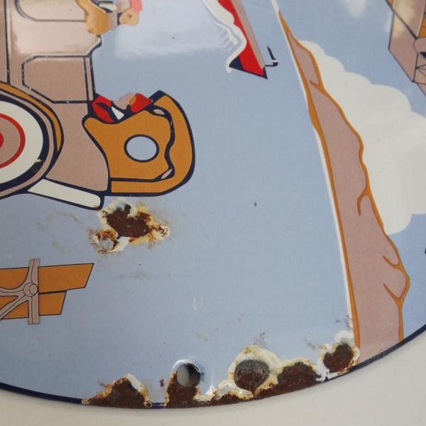 American 1930s Art Deco Porcelain Enamel Union Gasoline Convex Sign