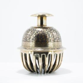 A Vintage Indian Heavy and Large Brass Elephant Claw Bell