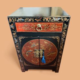Chinese Black Lacquered Marriage Chest