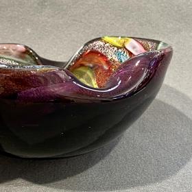 Vintage Multi Coloured Glass Bowl