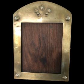 Large Victorian Brass and Mahogany Military Frame