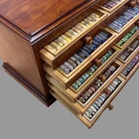 Antique Artist Pastel Box Cabinet