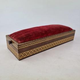 Antique Tunbridge Ware Glove Box and Slide Top Pin Cushion Box Circa 1860