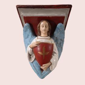 Early 20th Century Ecclesiastical French Angel Corbel