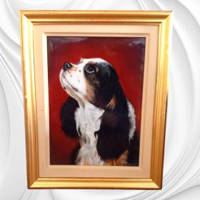 Dog Painting on Porcelain