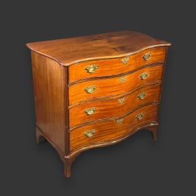 Rare George III Mahogany Serpentine Dressing Chest