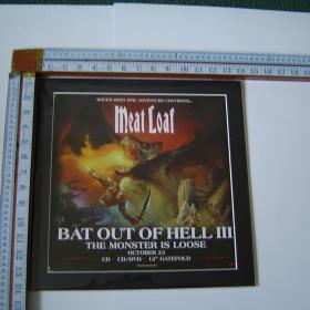 3 x Meat Loaf  Original Uk Rare Posters In Mounts Ready To Frame