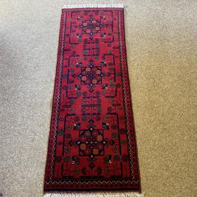 Medium Size Hand Knotted Afghan Runner Wonderful Colours And Design