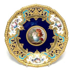 Royal Crown Derby Hand Painted Cabinet Plate - Signed Desile Leroy