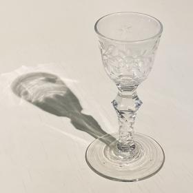 18th Century Engraved Wine Glass
