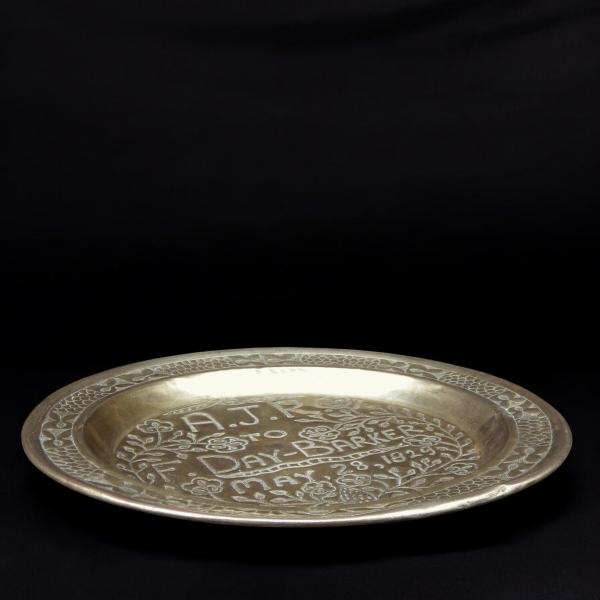 Efik Anglo African Rare Early 1900s Calabar Tribal Punch Decorated Brass Charger