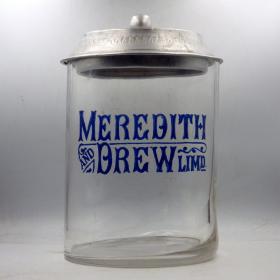Antique Early 20th Century Vintage Advertising Meredith & Drew Biscuit Jar