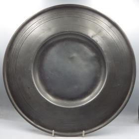 Antique 18th Century 12" Wide Rim Pewter Charger Plate