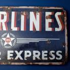 Original Vintage Interlines Motor Express Advertising Enamel Sign