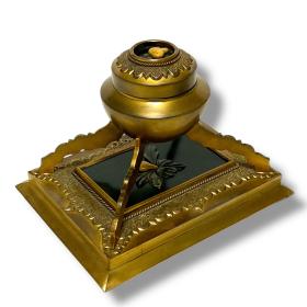 19th Century Gilt Brass Inkstand