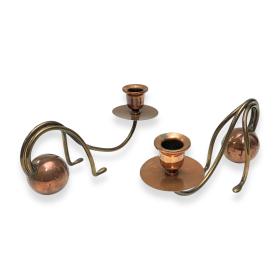 Pair of Arts and Crafts Carl Deffner Weighted Candlesticks