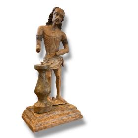 Ancient German Carved Wooden Figure of Christ