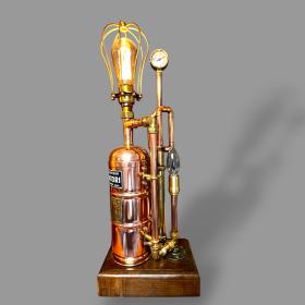 Vintage Brass Fire Extinguisher Steampunk Lamp