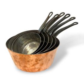 Set Of 6 Flared Copper Pans