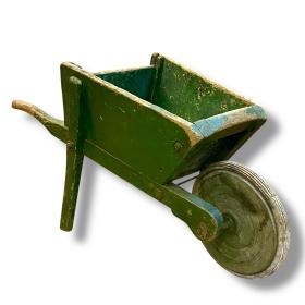 Child’s Wooden Green Wheelbarrow