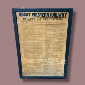 Great Western Railway Framed By-Laws and Regulations