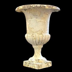 Small Vintage French Cast Iron Garden Urn