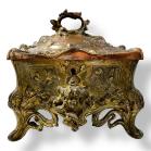 Antique French Art Nouveau Ormolu Jewellery Box