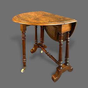 Victorian Burr Walnut Sutherland Table