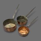 Set of Three Copper Pans